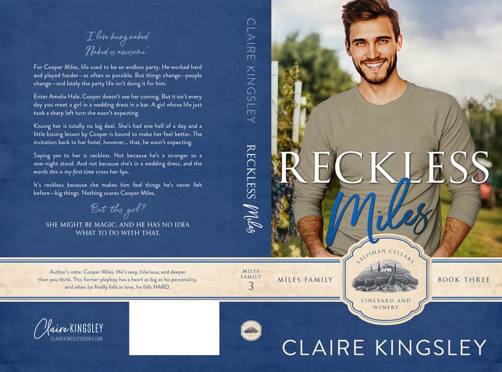 The paperback cover for Reckless Miles.