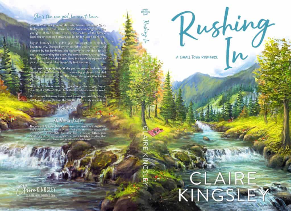 The paperback cover for Rushing In.