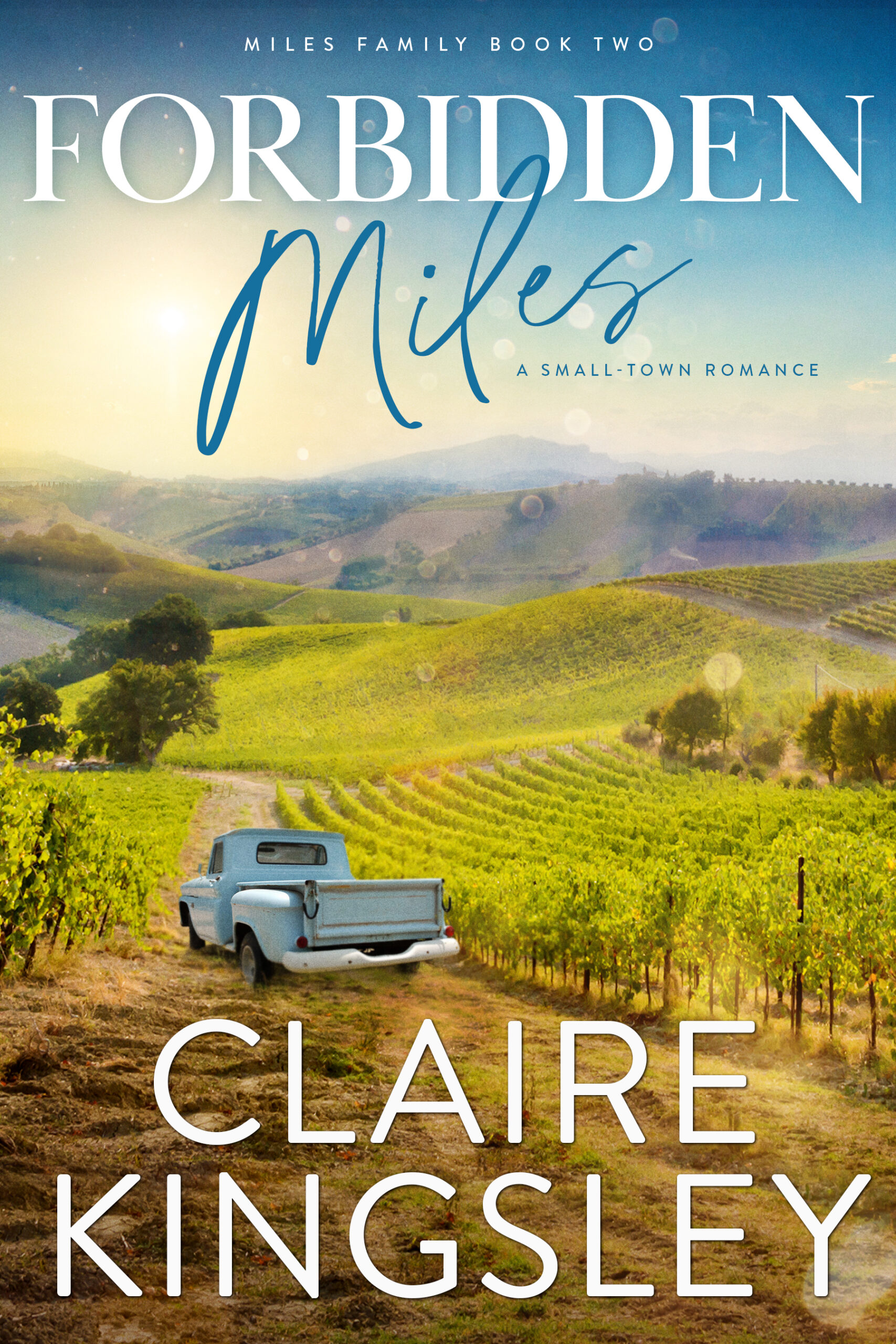 The cover of Forbidden Miles, a small-town romance by Claire Kingsley