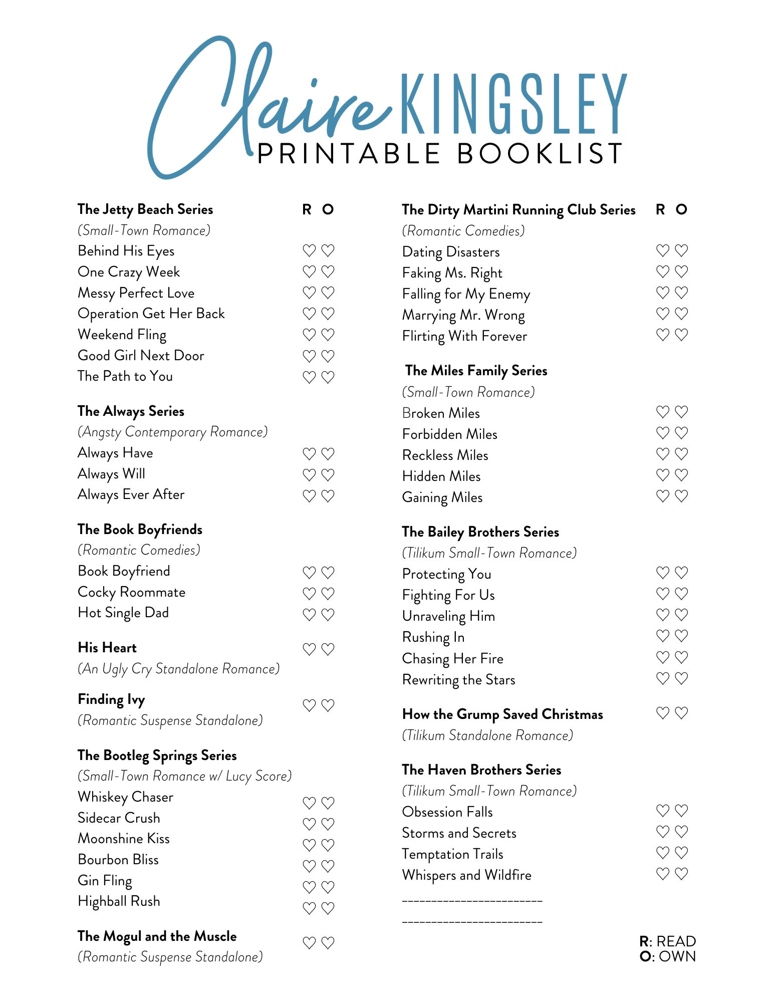 Printable Booklist