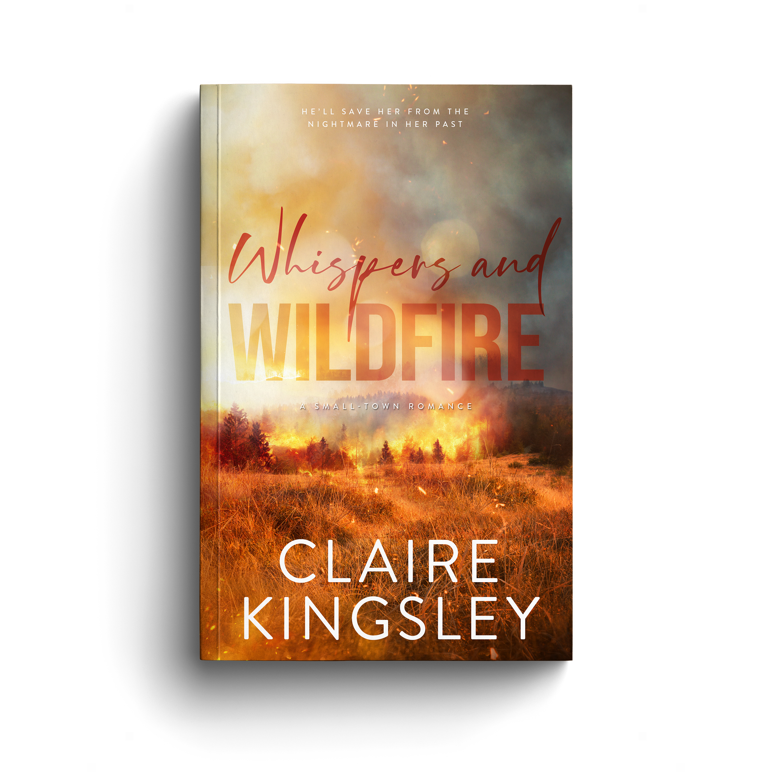 A mockup for the Whispers and Wildfire paperback